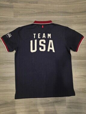 Michelob ULTRA TEAM USA Men's Navy Polo Shirt with Red Trim XL RARE!